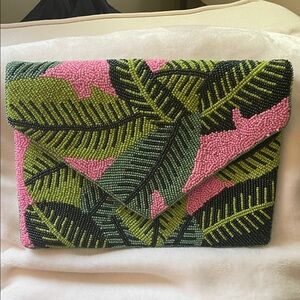 Beaded Leaf Pattern Clutch